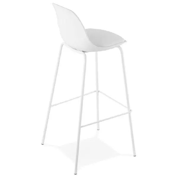 Tabouret de bar chaise de bar industriel OCEANE (blanc) - image 37423