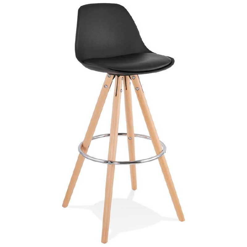 Tabouret de bar design scandinave OCTAVE (noir) - image 37456