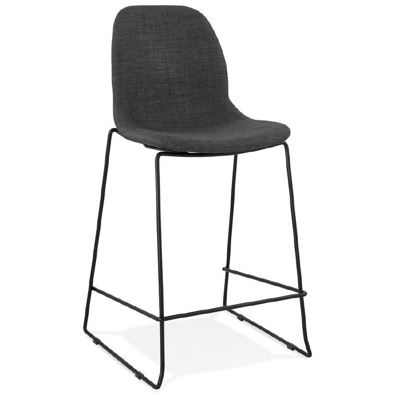 Tabouret de bar chaise de bar mi-hauteur design empilable DOLY MINI en tissu (gris foncé) - image 37564