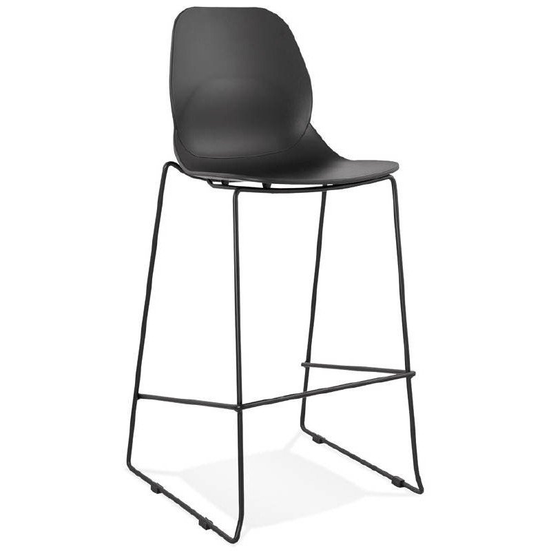 Tabouret de bar chaise de bar industriel empilable JULIETTE (noir) - image 37578