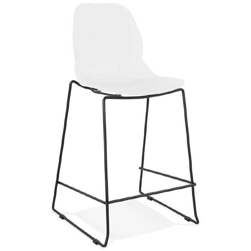 Bar Chair bar stool industrial stackable mid-height JULIETTE MINI (white) - image 37605