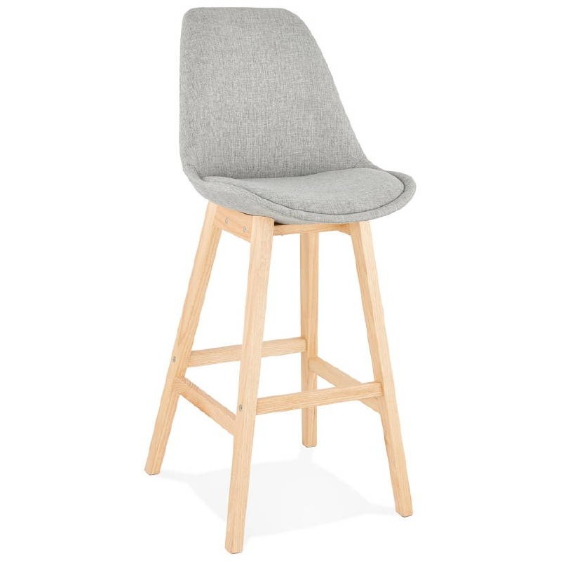 Tabouret de bar chaise de bar design scandinave ILDA en tissu (gris clair) - image 37735