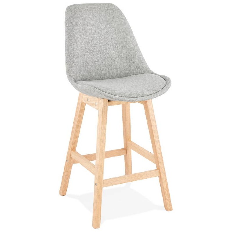 Tabouret de bar chaise de bar mi-hauteur design scandinave ILDA MINI en tissu (gris clair) à associer à Tabourets Design Pour Sa