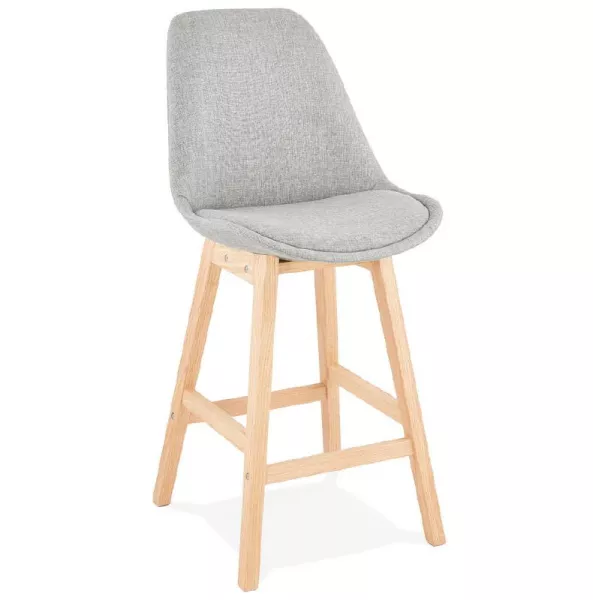 Bar stool barstool Scandinavian design mid-height ILDA MINI fabric (light gray) to associate with Scandinavian Stools With a Cle