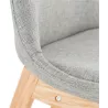 Bar stool barstool Scandinavian design mid-height ILDA MINI fabric (light gray) to associate with Stackable Stools to Save Space