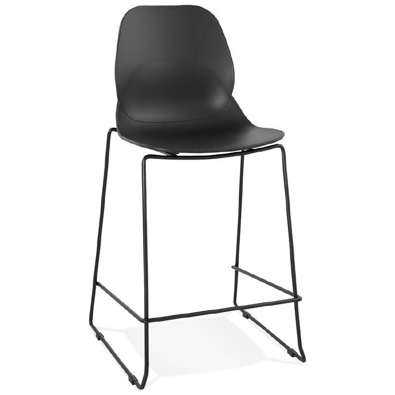 Tabouret de bar chaise de bar industriel mi-hauteur empilable JULIETTE MINI (noir) - image 37825