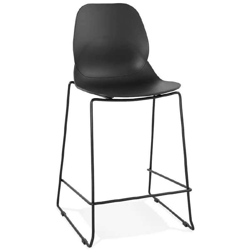 Bar Chair bar stool industrial stackable mid-height JULIETTE MINI (black) - image 37825