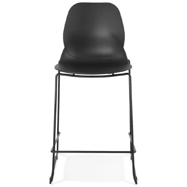 Bar Chair bar stool industrial stackable mid-height JULIETTE MINI (black) - image 37826