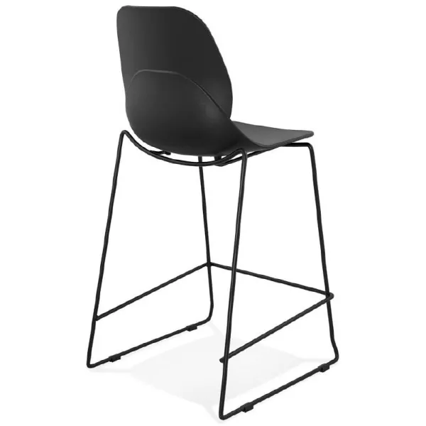 Bar Chair bar stool industrial stackable mid-height JULIETTE MINI (black) - image 37828