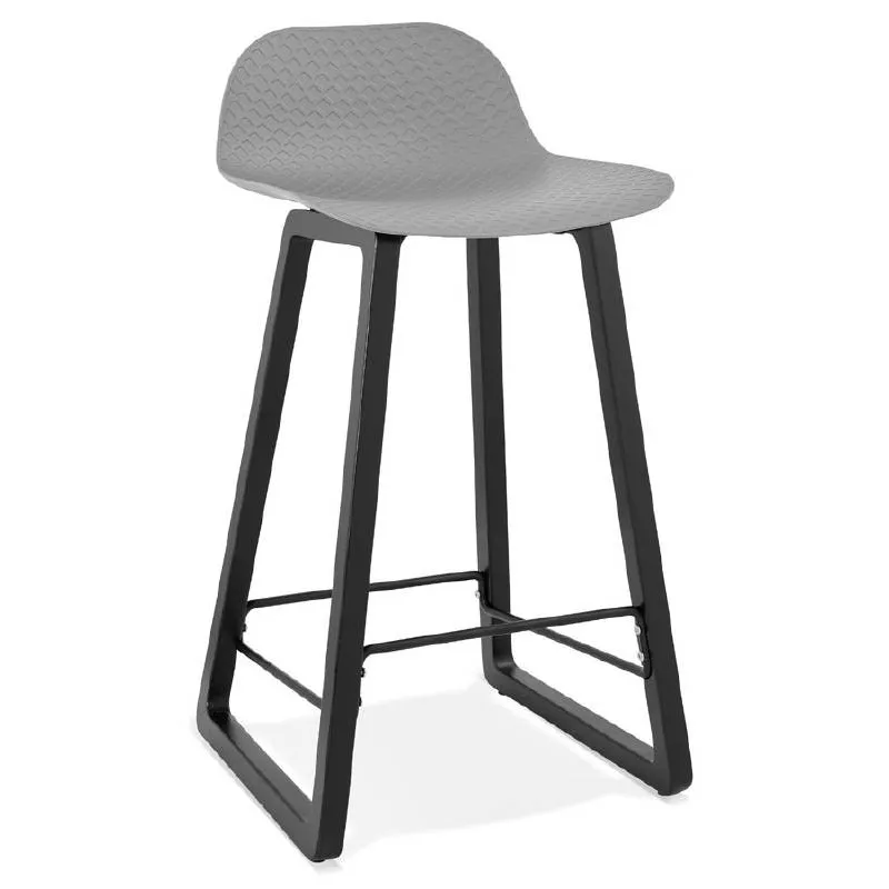 Tabouret de bar chaise de bar mi-hauteur design OBELINE MINI (gris clair) - image 37853