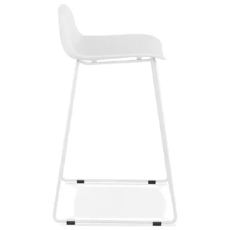 Tabouret de bar chaise de bar mi-hauteur design ULYSSE MINI pieds métal blanc (blanc) - image 37866