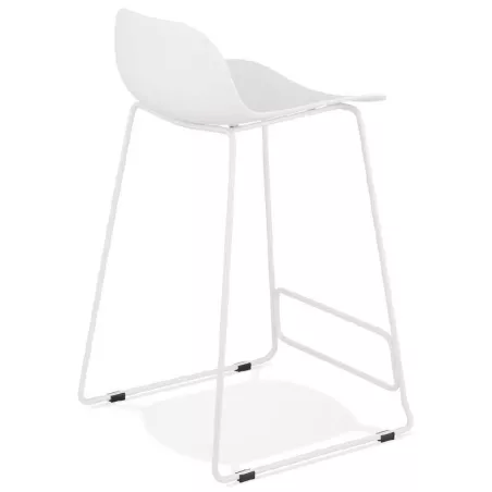 Tabouret de bar chaise de bar mi-hauteur design ULYSSE MINI pieds métal blanc (blanc) - image 37867