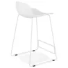 Tabouret de bar chaise de bar mi-hauteur design ULYSSE MINI pieds métal blanc (blanc) - image 37867