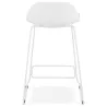 Tabouret de bar chaise de bar mi-hauteur design ULYSSE MINI pieds métal blanc (blanc) - image 37868