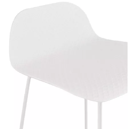 Tabouret de bar chaise de bar mi-hauteur design ULYSSE MINI pieds métal blanc (blanc) - image 37869