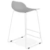 Tabouret de bar chaise de bar mi-hauteur design ULYSSE MINI pieds métal blanc (gris clair) - image 37893