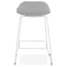 Tabouret de bar chaise de bar mi-hauteur design ULYSSE MINI pieds métal blanc (gris clair) - image 37894