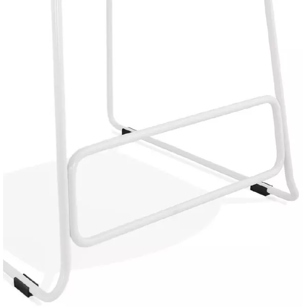 Tabouret de bar chaise de bar mi-hauteur design ULYSSE MINI pieds métal blanc (gris clair) - image 37899