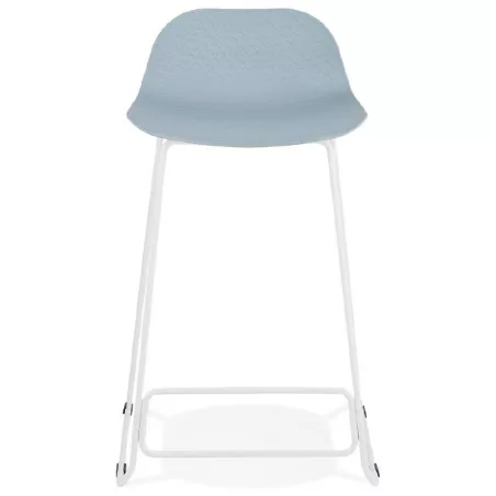 Bar stool barstool design mid-height Ulysses MINI feet (blue) white metal - image 37903