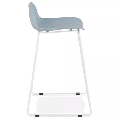 Bar stool barstool design mid-height Ulysses MINI feet (blue) white metal - image 37904