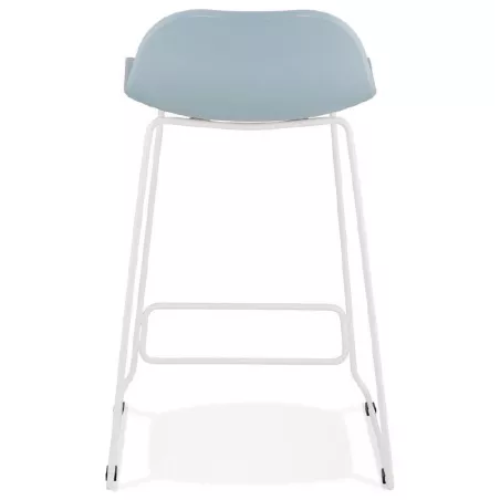 Bar stool barstool design mid-height Ulysses MINI feet (blue) white metal - image 37906