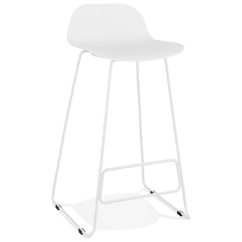 Tabouret de bar chaise de bar design ULYSSE pieds métal blanc (blanc) - image 37928