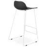 Tabouret de bar chaise de bar design ULYSSE pieds métal blanc (noir) - image 37945