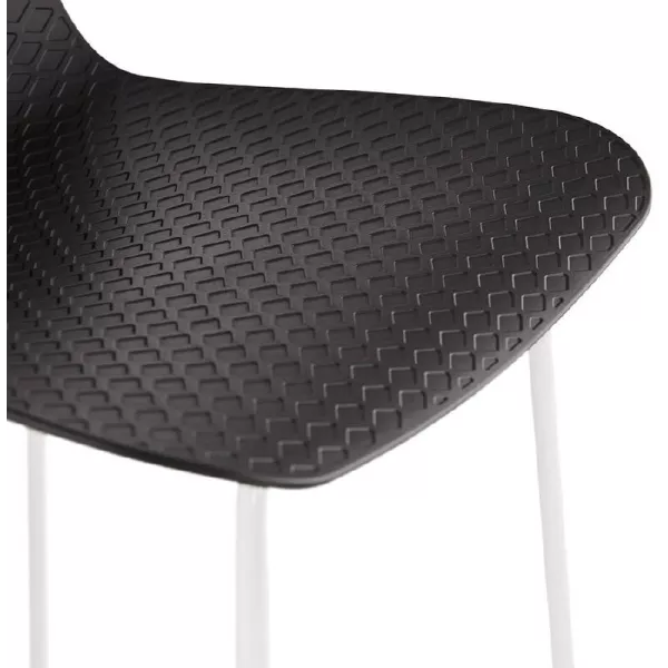 Tabouret de bar chaise de bar design ULYSSE pieds métal blanc (noir) - image 37948