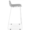 Tabouret de bar chaise de bar design ULYSSE pieds métal blanc (gris clair) - image 37958