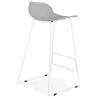 Tabouret de bar chaise de bar design ULYSSE pieds métal blanc (gris clair) - image 37959