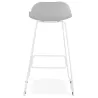 Tabouret de bar chaise de bar design ULYSSE pieds métal blanc (gris clair) - image 37960