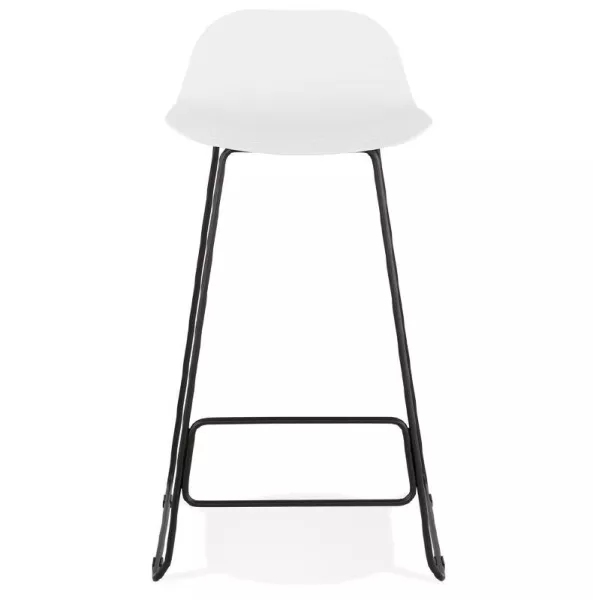 Tabouret de bar chaise de bar design ULYSSE pieds métal noir (blanc) - image 38057