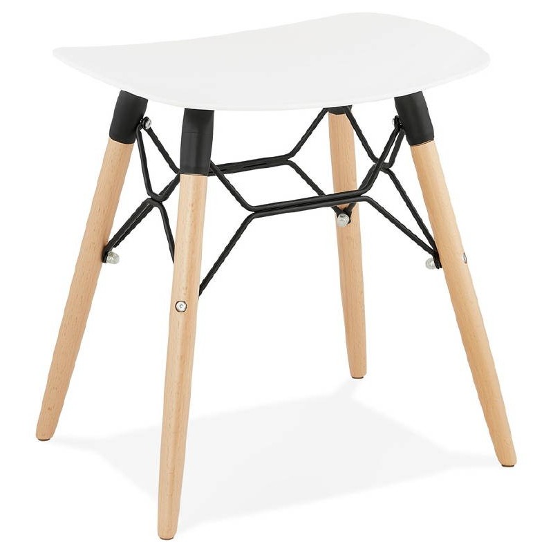 Low stool design Scandinavian GASPARD (white) to associate with Functional and stylish kitchen stools