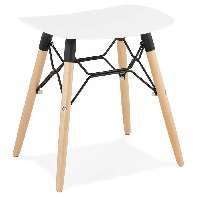 Tabouret bas design scandinave GASPARD (blanc) à associer à Tabourets Rembourrées Pour Un Confort Optimal