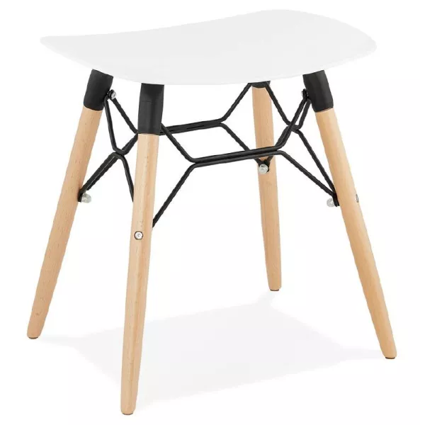 Tabouret bas design scandinave GASPARD (blanc) à associer à Tabourets Rembourrées Pour Un Confort Optimal