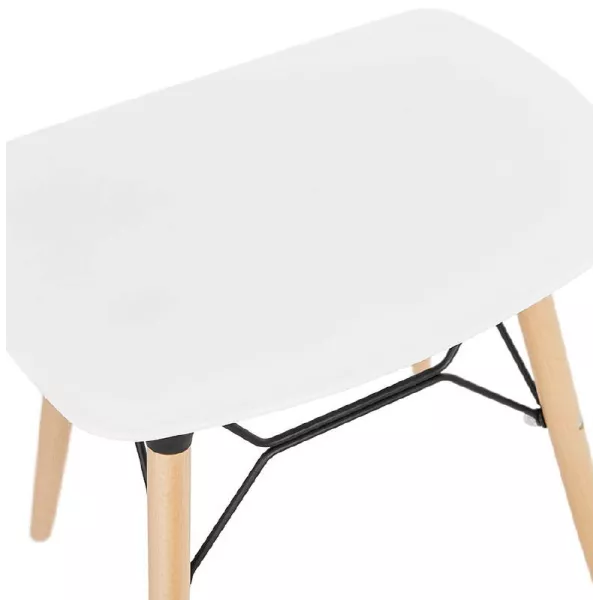 Tabouret bas design scandinave GASPARD (blanc) à associer à Tabourets Avec Accoudoirs Pour Plus De Confort