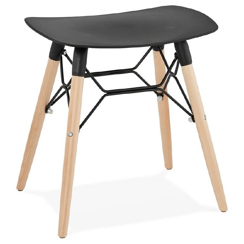 Sgabello basso design scandinavo GASPARD (nero) - image 38138