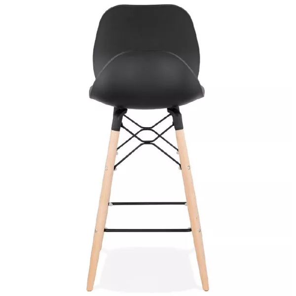 Tabouret de bar chaise de bar mi-hauteur scandinave PACO (noir) - image 38158