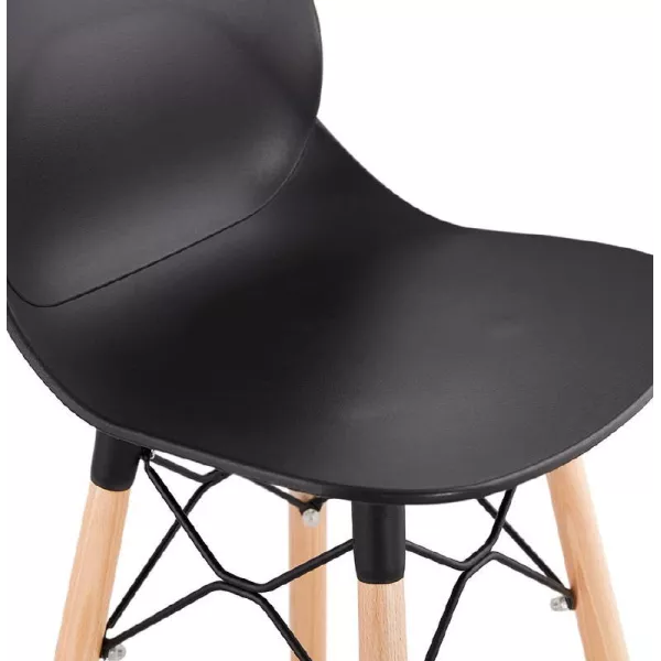 Tabouret de bar chaise de bar mi-hauteur scandinave PACO (noir) - image 38161