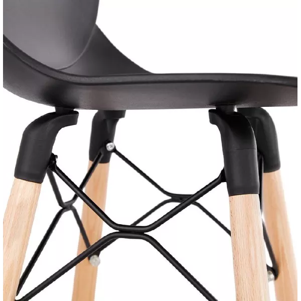 Tabouret de bar chaise de bar mi-hauteur scandinave PACO (noir) - image 38162