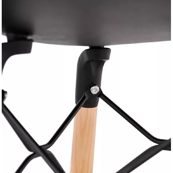 Tabouret de bar chaise de bar mi-hauteur scandinave PACO (noir) - image 38164