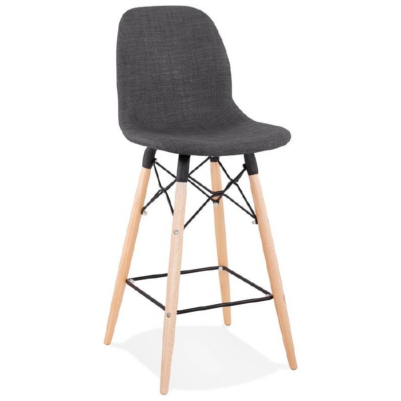 Tabouret de bar chaise de bar mi-hauteur scandinave PAOLO (gris foncé) - image 38184