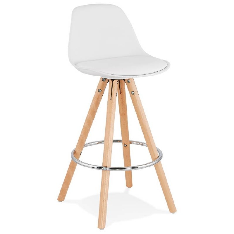 Tabouret de bar mi-hauteur design scandinave OCTAVE MINI (blanc) - image 38213