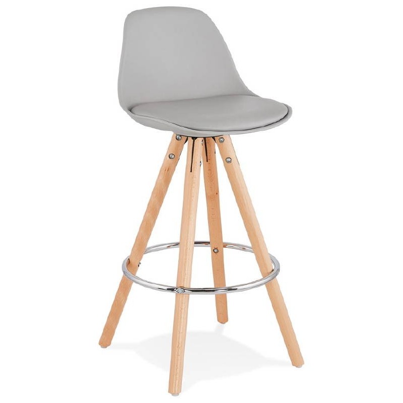 Tabouret de bar mi-hauteur design scandinave OCTAVE MINI (gris clair) - image 38241