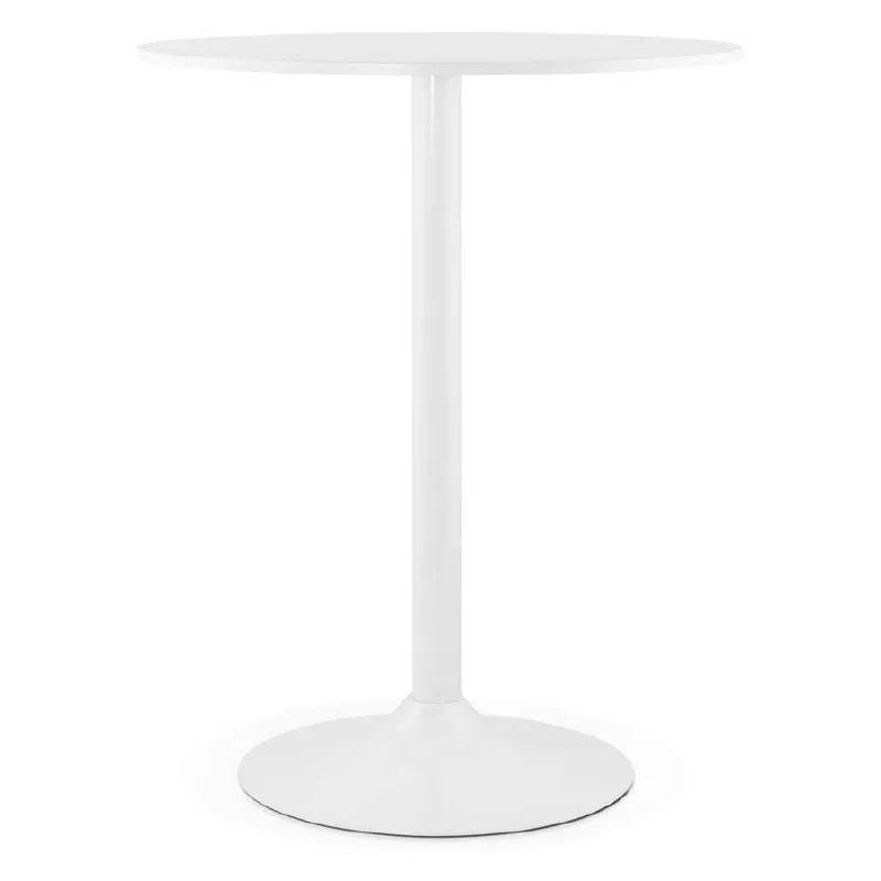 Table high high table LUCIE design wooden feet metal (Ø 90 cm) (white) - image 38255