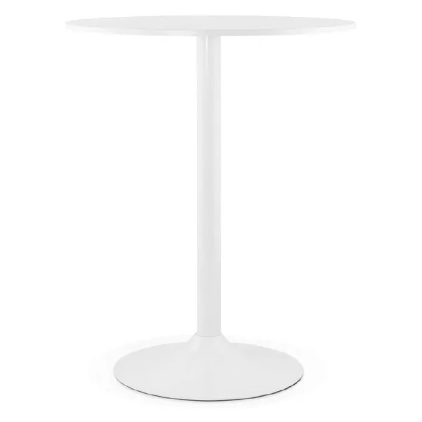 Table high high table LUCIE design wooden feet metal (Ø 90 cm) (white) - image 38255