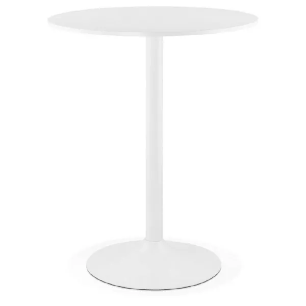 Table high high table LUCIE design wooden feet metal (Ø 90 cm) (white) - image 38256