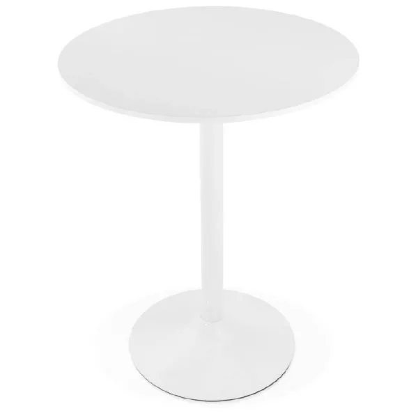 Table high high table LUCIE design wooden feet metal (Ø 90 cm) (white) - image 38257