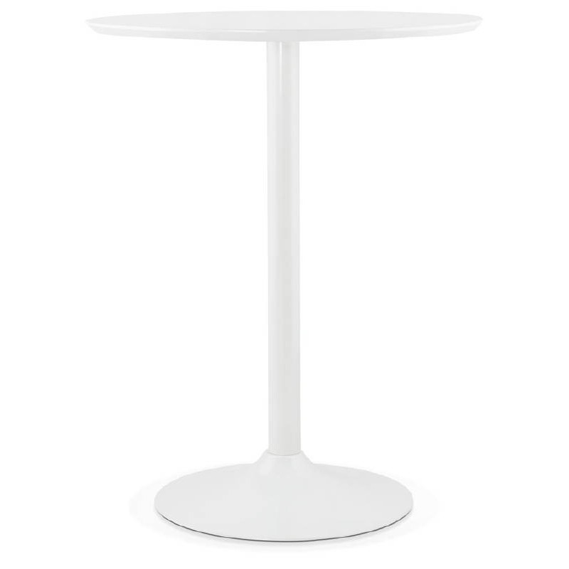 Table high high table LAURA design wooden feet metal (Ø 90 cm) (white) - image 38262