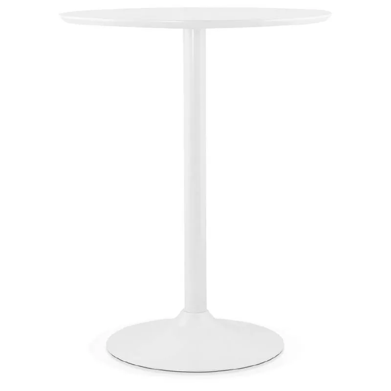 Table high high table LAURA design wooden feet metal (Ø 90 cm) (white) - image 38262